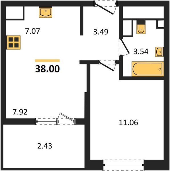 Фото №1: 1-комнатная квартира 38 м² - Краснодар, Хлопчато-бумажный Комбинат, жилой квартал Патрики, мкр. Карасунский внутригородской округ