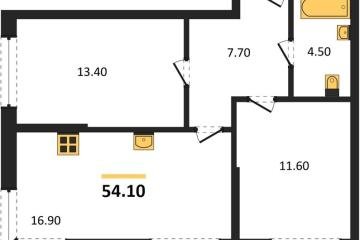 Фото №1: 2-комнатная квартира 54 м² - Краснодар, мкр. Догма Парк, ул. Марины Цветаевой, 33