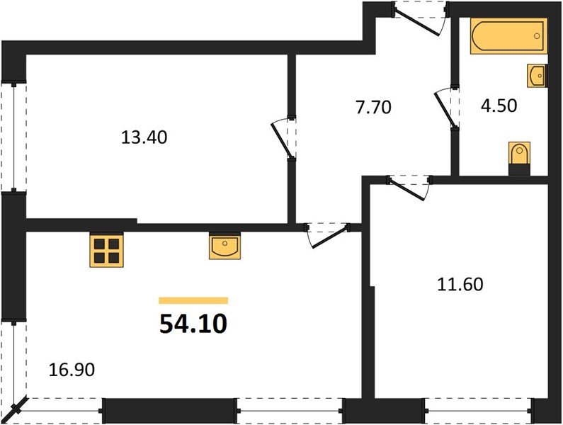 Фото №1: 2-комнатная квартира 54 м² - Краснодар, Прикубанский внутригородской округ, мкр. Догма Парк, ул. Марины Цветаевой, 33