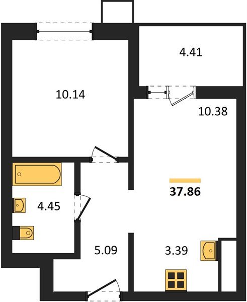 Фото №1: 1-комнатная квартира 37 м² - Знаменский, Карасунский внутригородской округ, мкр. Родные Просторы