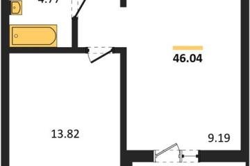 Фото №1: 1-комнатная квартира 46 м² - Знаменский, мкр. Родные Просторы, 