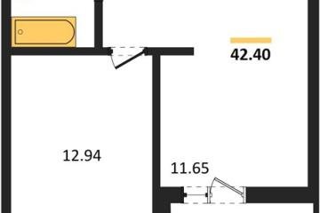 Фото №1: 1-комнатная квартира 42 м² - Знаменский, мкр. Родные Просторы, 