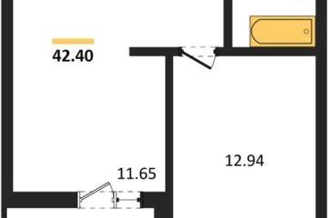 Фото №1: 1-комнатная квартира 42 м² - Знаменский, мкр. Родные Просторы, 