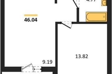 Фото №1: 1-комнатная квартира 46 м² - Знаменский, мкр. Родные Просторы, 