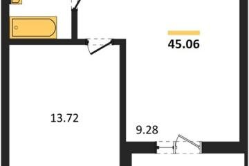 Фото №1: 1-комнатная квартира 45 м² - Знаменский, мкр. Родные Просторы, 