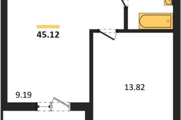 Фото №1: 1-комнатная квартира 45 м² - Знаменский, мкр. Родные Просторы, 