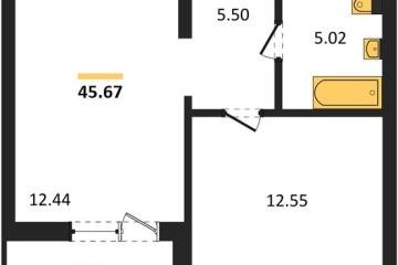 Фото №1: 1-комнатная квартира 45 м² - Знаменский, мкр. Родные Просторы, 