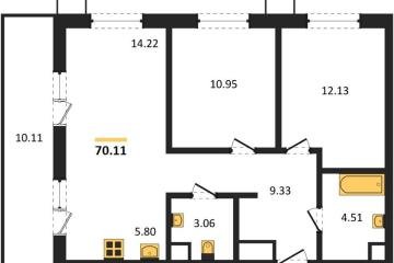 Фото №1: 2-комнатная квартира 70 м² - Знаменский, мкр. Родные Просторы, 