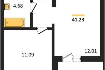Фото №1: 1-комнатная квартира 41 м² - Знаменский, мкр. Родные Просторы, 