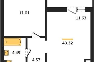 Фото №1: 1-комнатная квартира 43 м² - Знаменский, мкр. Родные Просторы, 