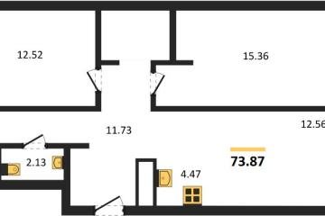 Фото №1: 2-комнатная квартира 73 м² - Знаменский, мкр. Родные Просторы, 