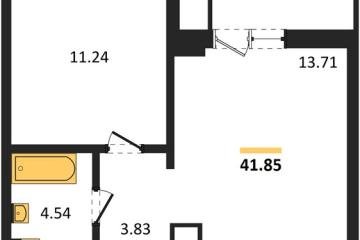 Фото №1: 1-комнатная квартира 41 м² - Знаменский, мкр. Родные Просторы, 