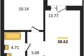 Фото №1: 1-комнатная квартира 38 м² - Знаменский, мкр. Родные Просторы, 
