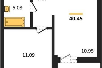 Фото №1: 1-комнатная квартира 40 м² - Знаменский, мкр. Родные Просторы, 