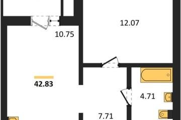 Фото №1: 1-комнатная квартира 42 м² - Знаменский, мкр. Родные Просторы, 
