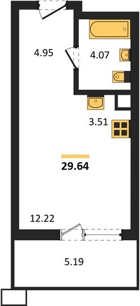Фото №1: Студия 29 м², 2/18 эт. - Знаменский, Карасунский внутригородской округ, мкр. Родные Просторы