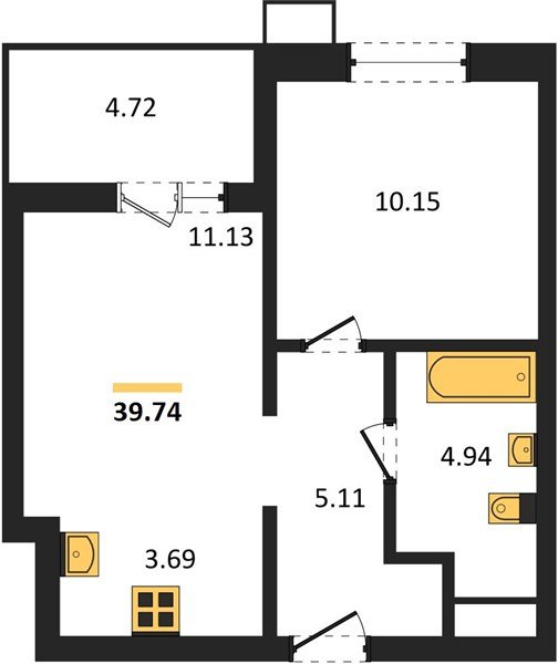 Фото №1: 1-комнатная квартира 39 м² - Знаменский, Карасунский внутригородской округ, мкр. Родные Просторы