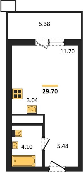 Фото №1: Студия 29 м², 4/18 эт. - Знаменский, Карасунский внутригородской округ, мкр. Родные Просторы