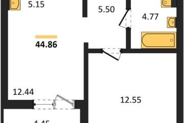 Фото №1: 1-комнатная квартира 44 м² - Знаменский, мкр. Родные Просторы, 