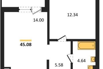 Фото №1: 1-комнатная квартира 45 м² - Знаменский, мкр. Родные Просторы, 