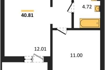 Фото №1: 1-комнатная квартира 40 м² - Знаменский, мкр. Родные Просторы,