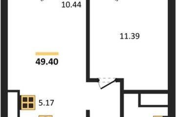 Фото №1: 1-комнатная квартира 49 м² - Знаменский, мкр. Родные Просторы, 