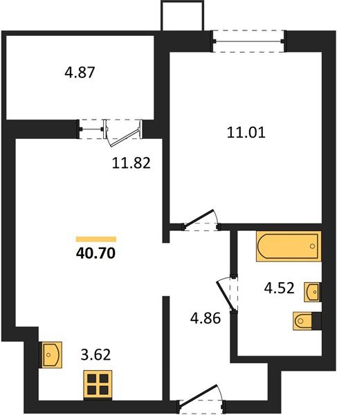 Фото №1: 1-комнатная квартира 40 м² - Знаменский, Карасунский внутригородской округ, мкр. Родные Просторы