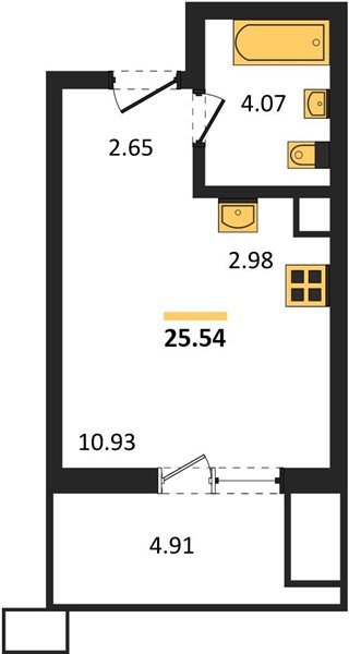 Фото №1: Студия 25 м², 2/18 эт. - Знаменский, Карасунский внутригородской округ, мкр. Родные Просторы