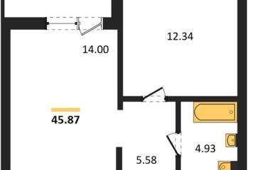 Фото №1: 1-комнатная квартира 45 м² - Знаменский, мкр. Родные Просторы, 