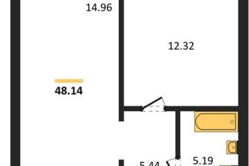 Фото №1: 1-комнатная квартира 48 м² - Знаменский, мкр. Родные Просторы, 