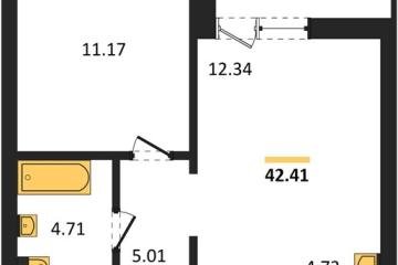 Фото №1: 1-комнатная квартира 42 м² - Знаменский, мкр. Родные Просторы, 