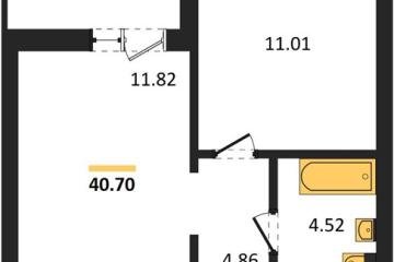 Фото №1: 1-комнатная квартира 40 м² - Знаменский, мкр. Родные Просторы, 