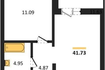 Фото №1: 1-комнатная квартира 41 м² - Знаменский, мкр. Родные Просторы, 