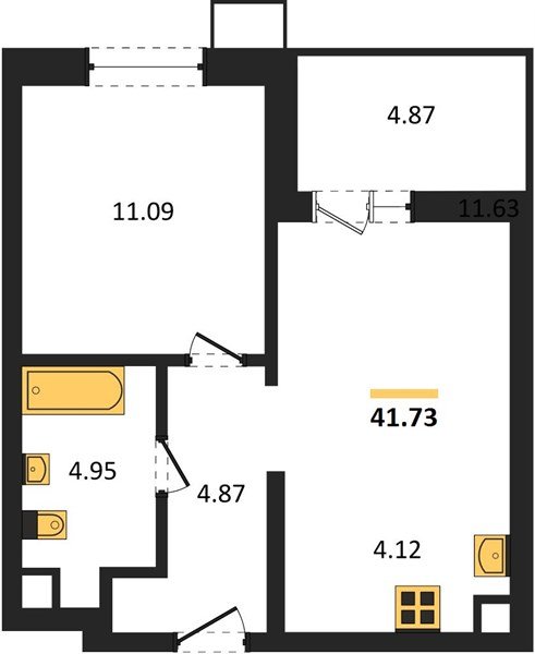 Фото №1: 1-комнатная квартира 41 м² - Знаменский, Карасунский внутригородской округ, мкр. Родные Просторы