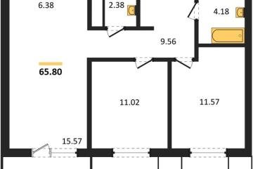 Фото №1: 2-комнатная квартира 65 м² - Знаменский, мкр. Родные Просторы, 
