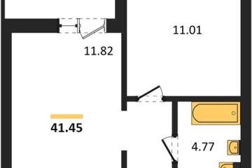 Фото №1: 1-комнатная квартира 41 м² - Знаменский, мкр. Родные Просторы, 