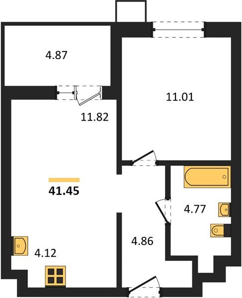 Фото №1: 1-комнатная квартира 41 м² - Знаменский, Карасунский внутригородской округ, мкр. Родные Просторы
