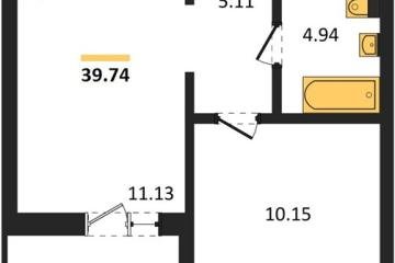 Фото №1: 1-комнатная квартира 39 м² - Знаменский, мкр. Родные Просторы, 