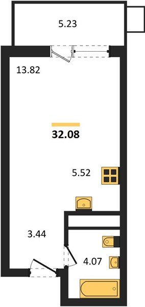 Фото №1: Студия 32 м² - Знаменский, Карасунский внутригородской округ, мкр. Родные Просторы