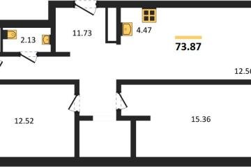 Фото №1: 2-комнатная квартира 73 м² - Знаменский, мкр. Родные Просторы, 