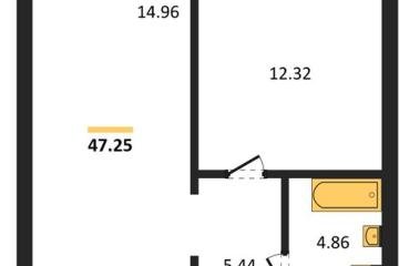 Фото №1: 1-комнатная квартира 47 м² - Знаменский, мкр. Родные Просторы, 