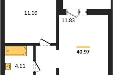Фото №1: 1-комнатная квартира 40 м² - Знаменский, мкр. Родные Просторы, 