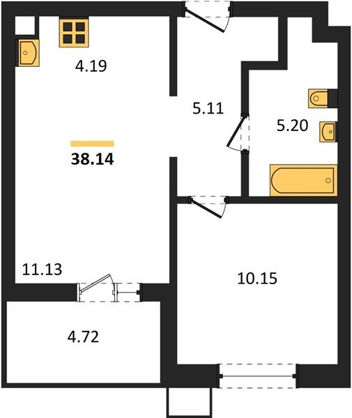Фото №1: 1-комнатная квартира 40 м² - Знаменский, Карасунский внутригородской округ, мкр. Родные Просторы