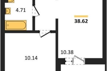Фото №1: 1-комнатная квартира 38 м² - Знаменский, мкр. Родные Просторы, 