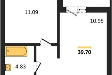 Фото №1: 1-комнатная квартира 39 м² - Знаменский, мкр. Родные Просторы, 