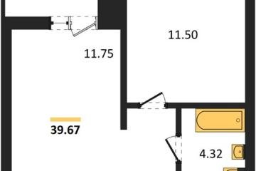 Фото №1: 1-комнатная квартира 39 м² - Знаменский, мкр. Родные Просторы, 