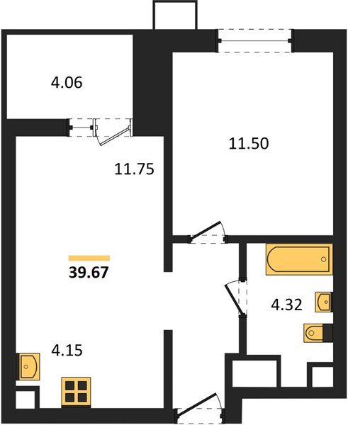 Фото №1: 1-комнатная квартира 39 м² - Знаменский, Карасунский внутригородской округ, мкр. Родные Просторы