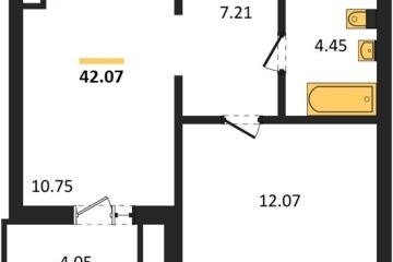 Фото №1: 1-комнатная квартира 42 м² - Знаменский, мкр. Родные Просторы,
