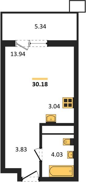 Фото №1: Студия 30 м², 17/18 эт. - Знаменский, Карасунский внутригородской округ, мкр. Родные Просторы