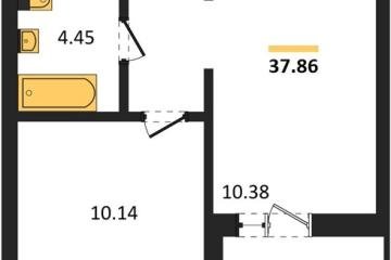 Фото №1: 1-комнатная квартира 37 м² - Знаменский, мкр. Родные Просторы, 